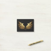 Golden Angel Wings op zwarte achtergrond Post-it® Notes (Op bureau)