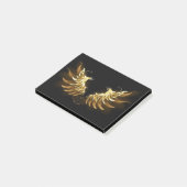 Golden Angel Wings op zwarte achtergrond Post-it® Notes (Schuin)