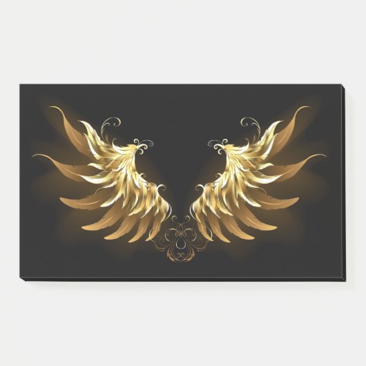 Golden Angel Wings op zwarte achtergrond Post-it® Notes (Voorkant)