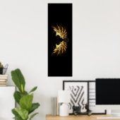 Golden Angel Wings op zwarte achtergrond Poster (Thuiskantoor)