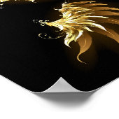 Golden Angel Wings op zwarte achtergrond Poster (Hoek)
