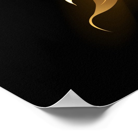 Golden Angel Wings op zwarte achtergrond Poster (Hoek)