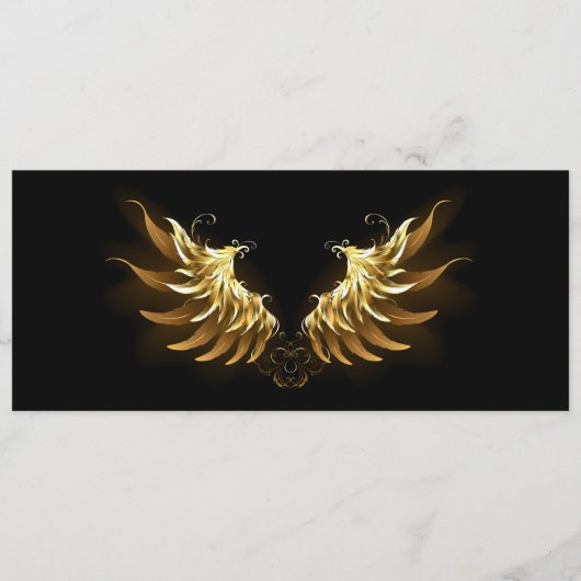 Golden Angel Wings op zwarte achtergrond Programmakaart (Voorkant)