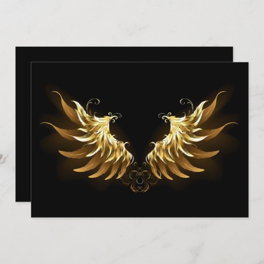 Golden Angel Wings op zwarte achtergrond Programmakaart (Voorkant / Achterkant)