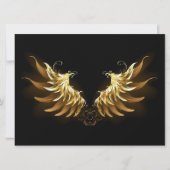 Golden Angel Wings op zwarte achtergrond Save The Date (Voorkant)