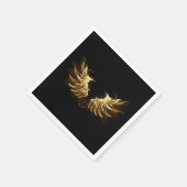 Golden Angel Wings op zwarte achtergrond Servet (Hoek)