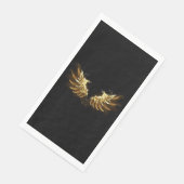Golden Angel Wings op zwarte achtergrond Servet (Hoek)