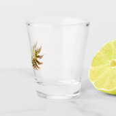 Golden Angel Wings op zwarte achtergrond Shot Glas (Rechts)