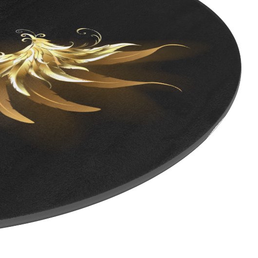 Golden Angel Wings op zwarte achtergrond Snijplank (Hoek)