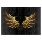 Golden Angel Wings op zwarte achtergrond Snijplank (Voorkant)