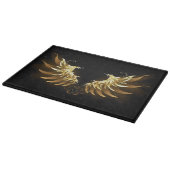 Golden Angel Wings op zwarte achtergrond Snijplank (Hoek)