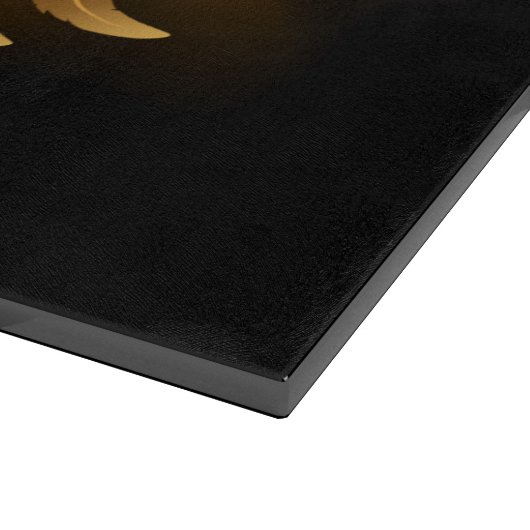 Golden Angel Wings op zwarte achtergrond Snijplank (Hoek)