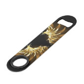 Golden Angel Wings op zwarte achtergrond Speed Flessenopener (Voorkant Gekanteld)