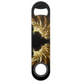 Golden Angel Wings op zwarte achtergrond Speed Flessenopener (Voorkant)