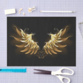 Golden Angel Wings op zwarte achtergrond Tissuepapier (Craft)