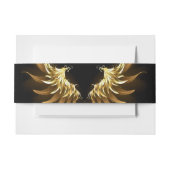 Golden Angel Wings op zwarte achtergrond Uitnodigingen Wikkel (Voorkant Voorbeeld)