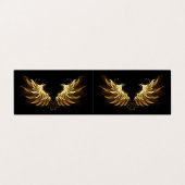 Golden Angel Wings op zwarte achtergrond Visitekaartje (Buitenkant ongevouwen)