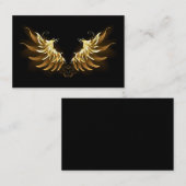 Golden Angel Wings op zwarte achtergrond Visitekaartje (Voorkant / Achterkant)