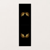 Golden Angel Wings op zwarte achtergrond Visitekaartje (Buitenkant ongevouwen)