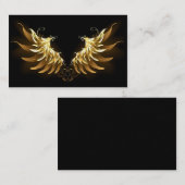 Golden Angel Wings op zwarte achtergrond Visitekaartje (Voorkant / Achterkant)