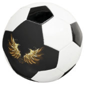 Golden Angel Wings op zwarte achtergrond Voetbal (Drie kwart)