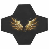 Golden Angel Wings op zwarte achtergrond Voetbal (Enkel)