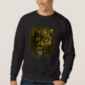 Golden Angry Illuminati Wolf Trui (Voorkant)