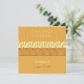 Golden Animal Pattern Birthday Invitation Kaart (Staand voorkant)