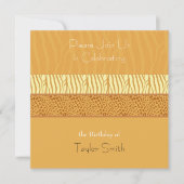 Golden Animal Pattern Birthday Invitation Kaart (Voorkant)