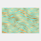 Golden Animal Print Mint achtergrond Inpakpapier Vel (Voorkant 3)