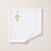 Golden anker op marineblauw en wit bad handdoek (Wasdoekje)