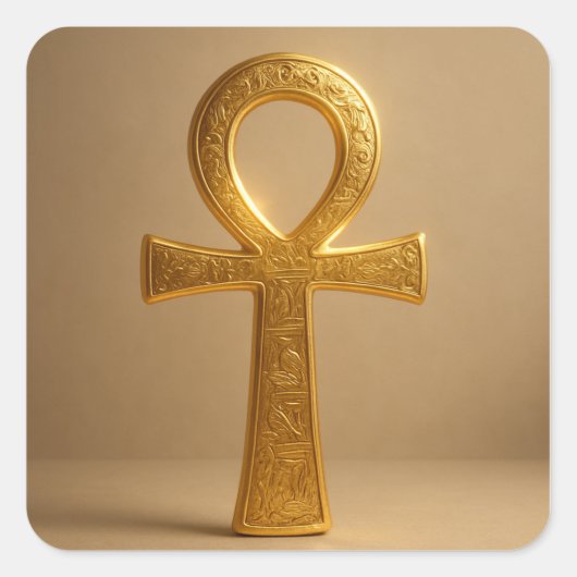 Golden Ankh Oud Egyptisch Symbool Sticker (Voorkant)