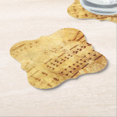 Golden  Antiek vel muziekoverzicht Kartonnen Onderzetters (Gekanteld)