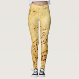 Golden  Antiek vel muziekoverzicht Leggings
