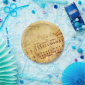 Golden  Antiek vel muziekoverzicht Papieren Bordje (Feest)