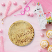 Golden  Antiek vel muziekoverzicht Papieren Bordje (Feest)