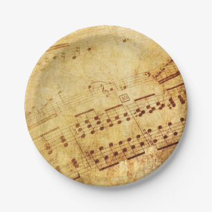 Golden  Antiek vel muziekoverzicht Papieren Bordje