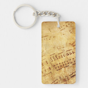 Golden Antiek vel muziekoverzicht Sleutelhanger