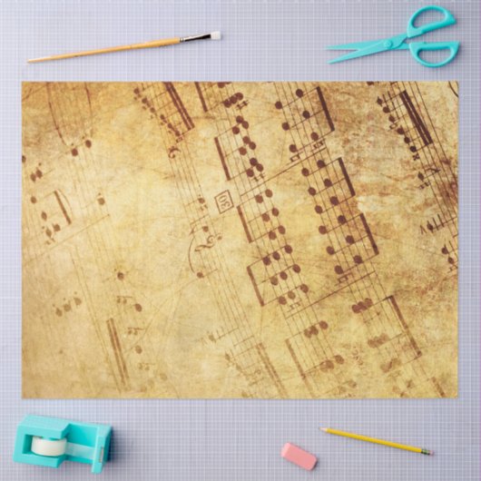 Golden  Antiek vel muziekoverzicht Tissuepapier (Craft)