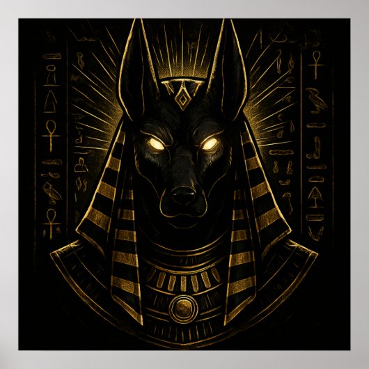 Golden Anubis Egyptisch Poster (Voorkant)