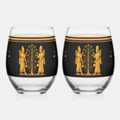 Golden Anunnaki Drinkware Set Wijnglas Zonder Voet (Achterkant)