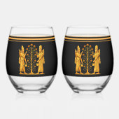 Golden Anunnaki Drinkware Set Wijnglas Zonder Voet (Voorkant)