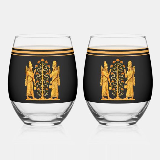 Golden Anunnaki Drinkware Set Wijnglas Zonder Voet (Voorkant)