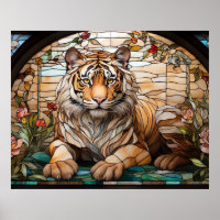 *~* Golden AP68 TIGER Glas in lood 5:4 Fantasy