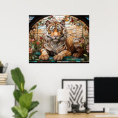 *~* Golden AP68 TIGER Glas in lood 5:4 Fantasy Poster (Thuiskantoor)