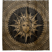 Golden Apollo Sun God op de Griekse sleutelversier Douchegordijn (Voorkant)