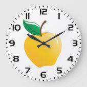 Golden Apple Bright Yellow Fruit Grote Klok (Voorkant)