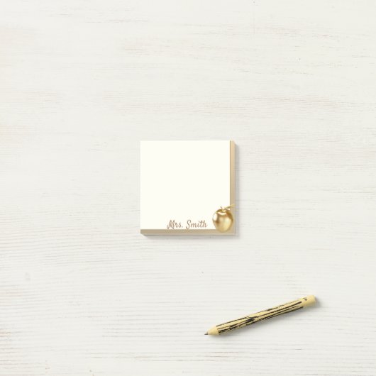 Golden Apple-leraar Post-it® Notes (Op bureau)