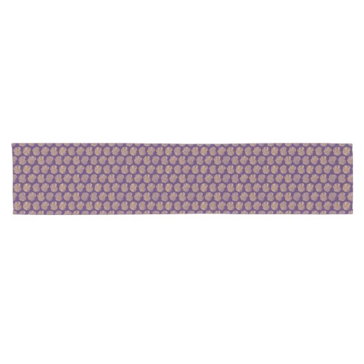 Golden Apple Pattern Paarse Table Runner Korte Tafelloper (Horizontaal)
