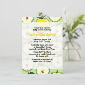 Golden Apple - Uitnodiging tot Baby shower (Staand voorkant)